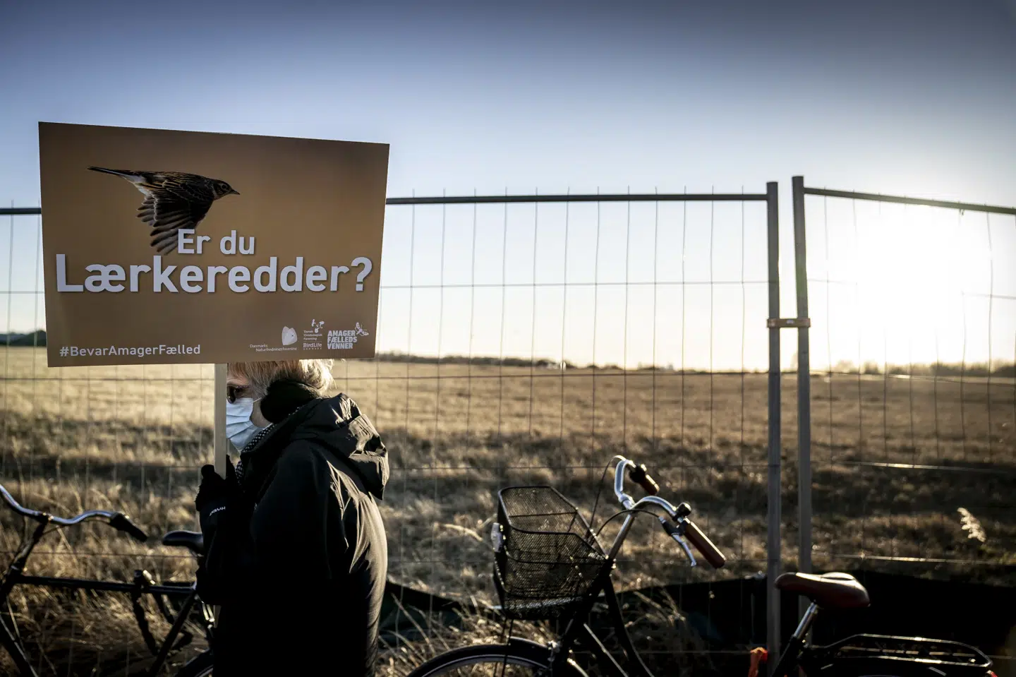 Der er flere gange arrangeret demonstration mod byggeplanerne på Lærkesletten på Amager Fælled. (Arkivfoto) Mads Claus Rasmussen/Ritzau Scanpix