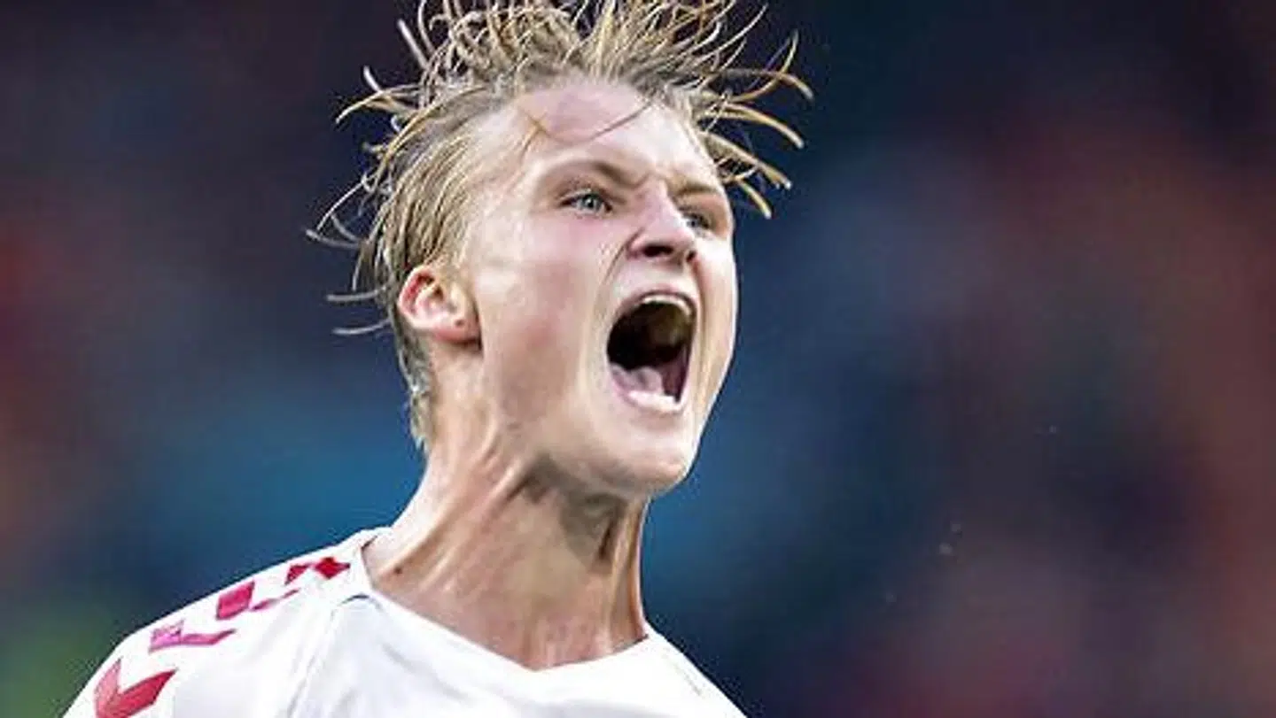 Kasper Dolberg til 2-0 under 1/8-delsfinalen mellem Danmark og Wales på Amsterdam ArenA i Holland lørdag 26. juni 2021.