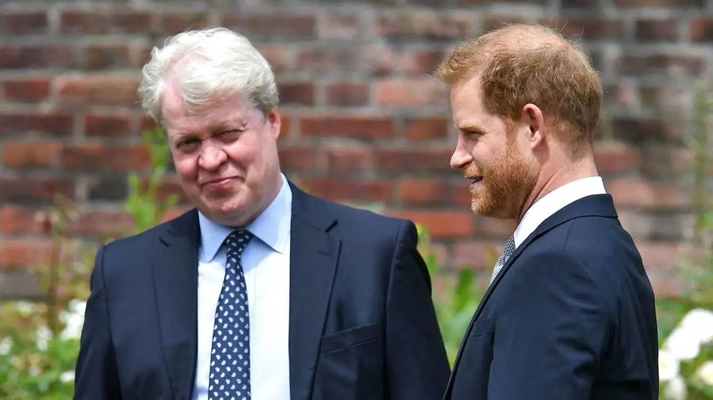Prins Harry med prinsesse Dianas lillebror, Charles Spencer.