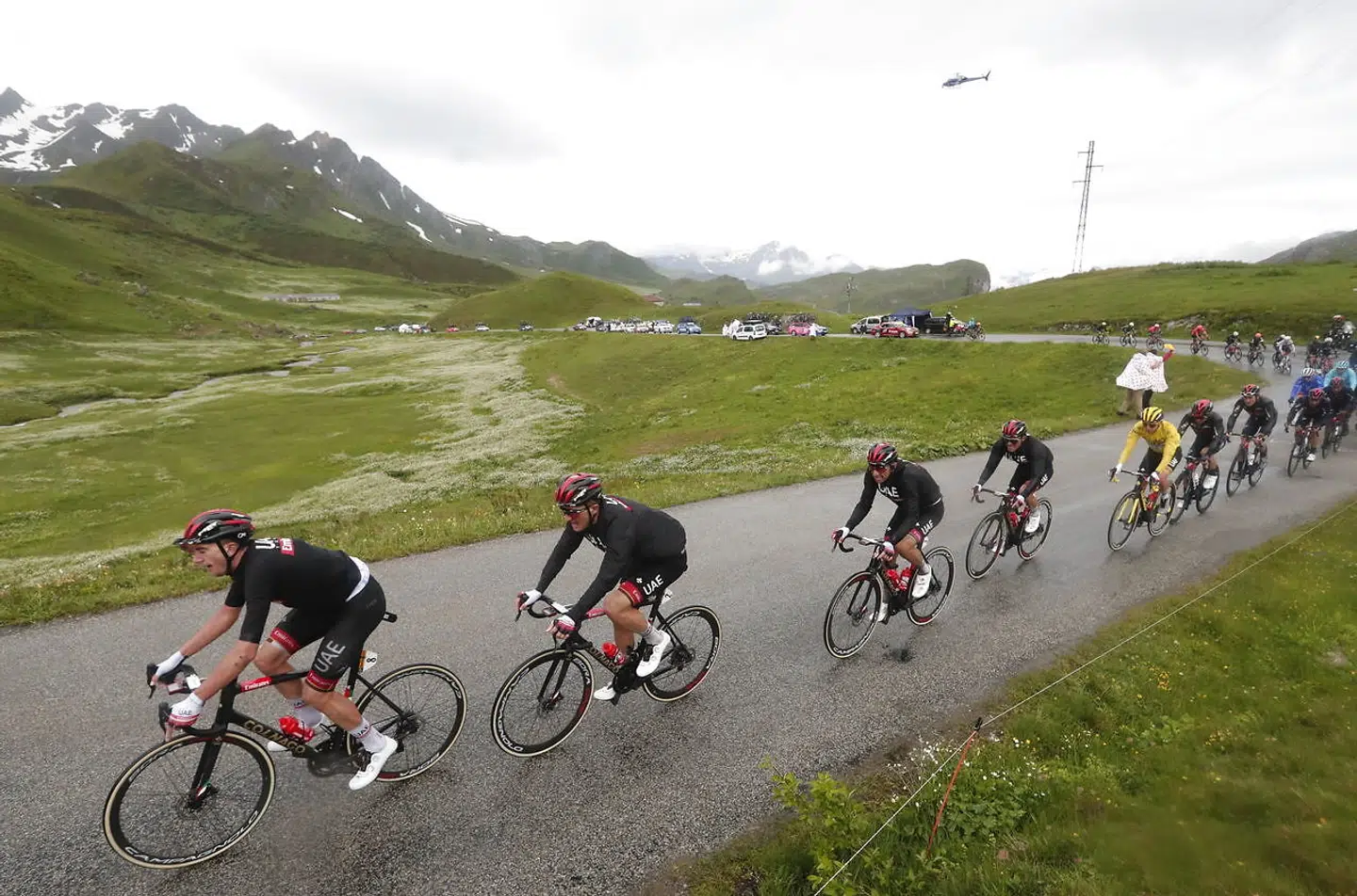 Mikkel Bjerg (anden fra venstre) var utrættelig på søndagens etape.