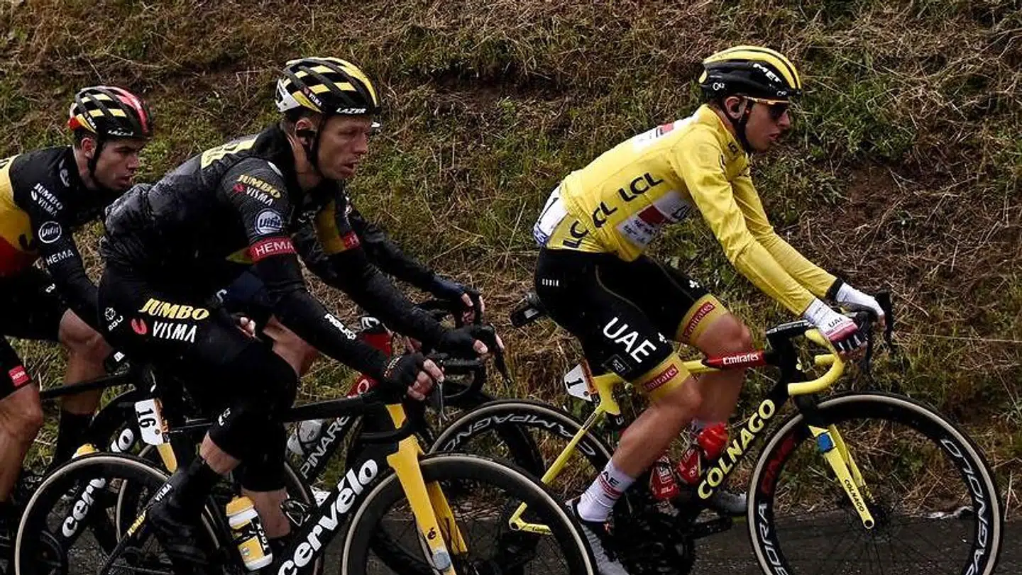 Det var svært at finde et billede af Jumbo-Visma på dagens etape. De var fuldstændig fraværende.