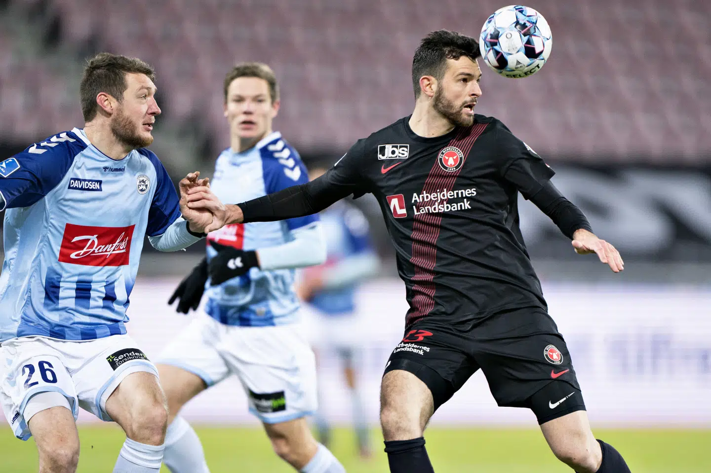 Det har været småt med spilletid for Luca Pfeiffer i FCM, som nu sender ham retur til Tyskland. (Arkivfoto) Henning Bagger/Ritzau Scanpix