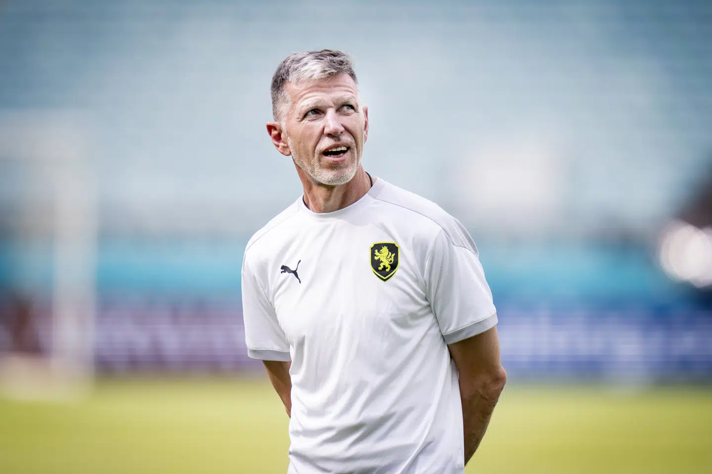 Jaroslav Silhavý og hans spillere kan gå på sommerferie efter nederlaget til Danmark. Liselotte Sabroe/Ritzau Scanpix