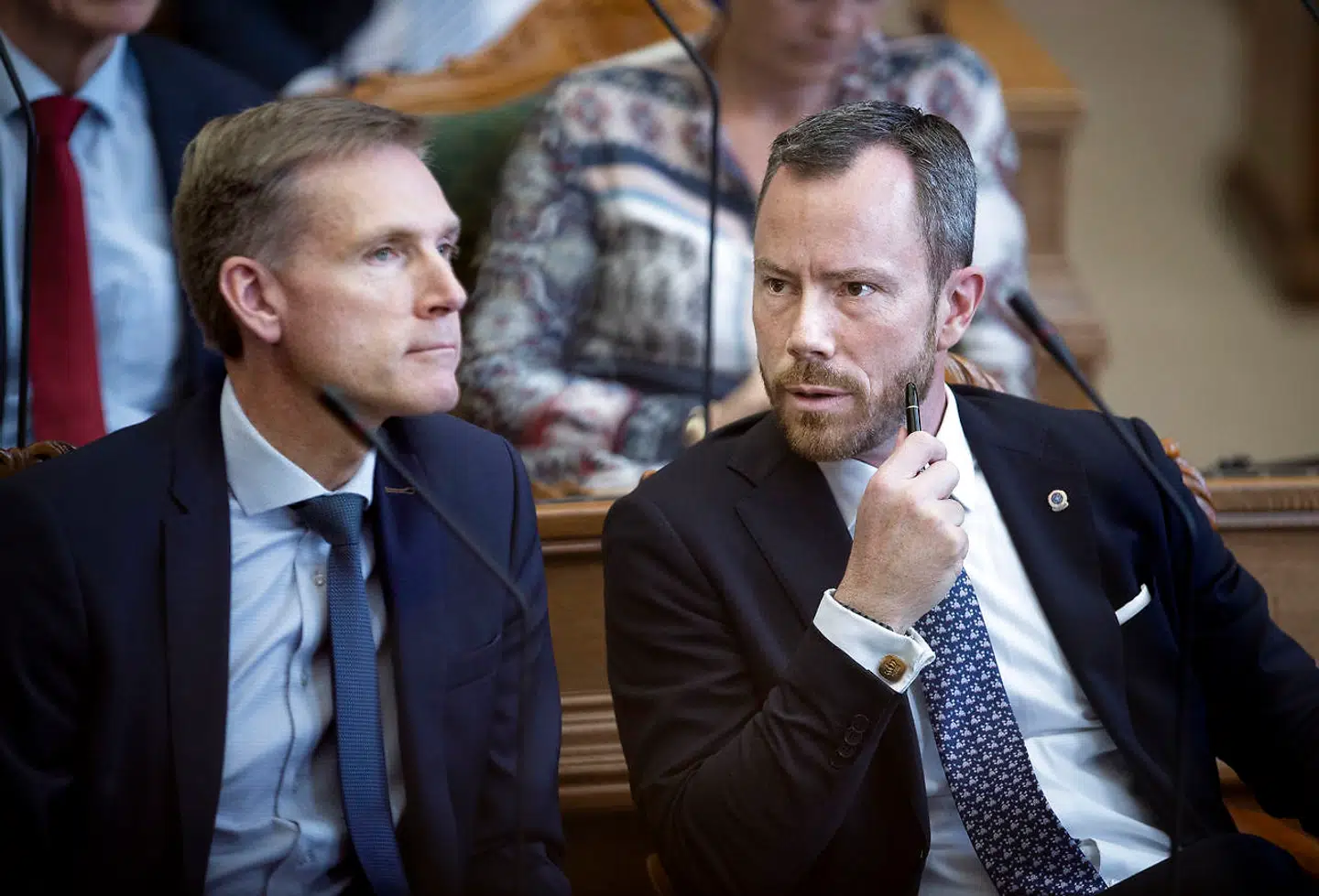 Kristian Thulesen Dahl (DF) og Jakob Ellemann-Jensen (V).