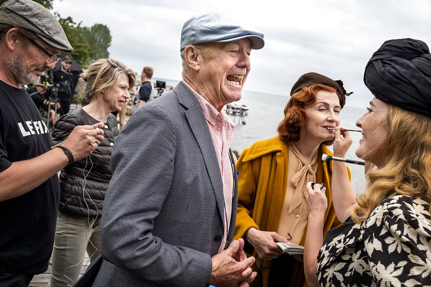 Bodil Jørgensen sminkes under optagelserne til Anders Refns 'De forbandede år', som der snart kommer en fortsættelse af.