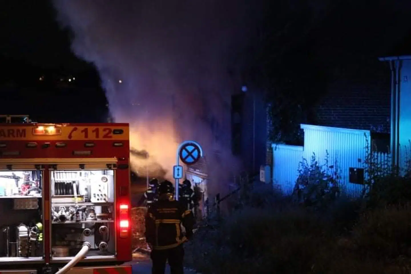 Sådan så det ud, da akutberedskabet var nået til Riddergade i Vordingborg 20. juni. Foto: Presse-fotos.dk