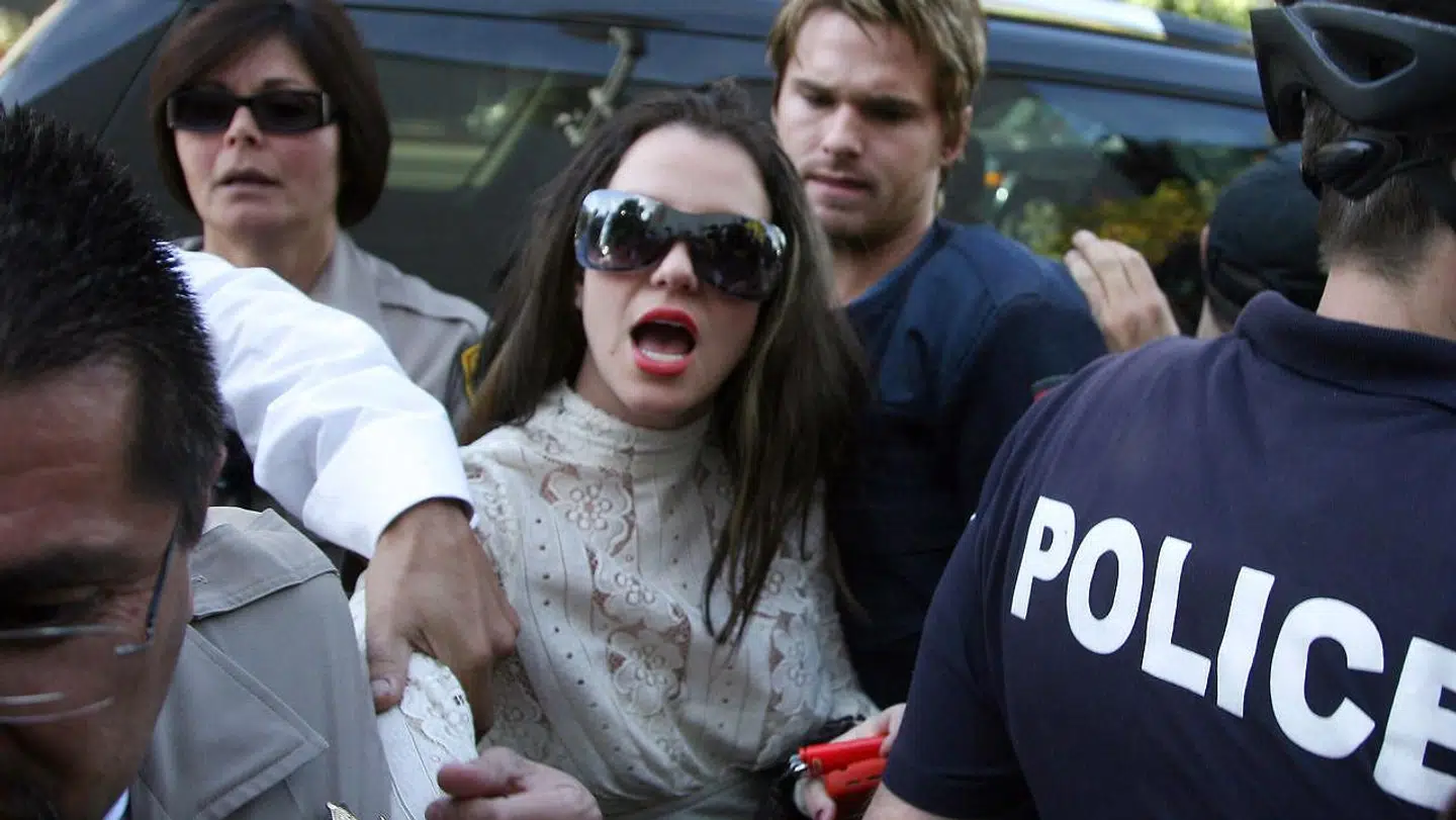 Sådan så det ud i 2008, da Britney Spears ankom til retten i Los Angeles.