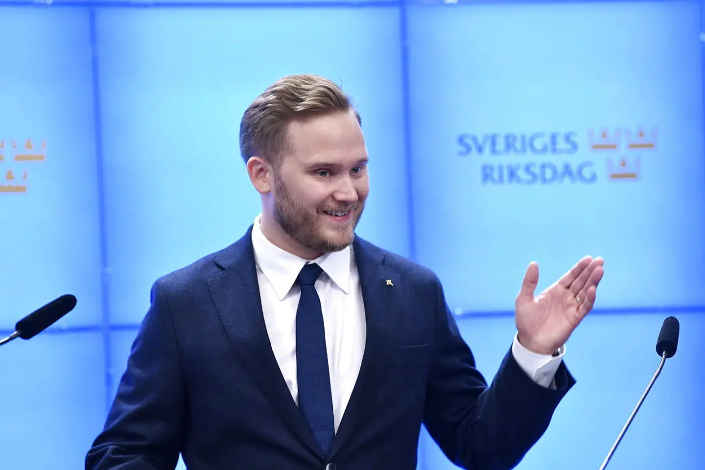 Leder af Sverigedemokraterne Henrik Vinge. (Foto: 10060 Henrik Montgomery/TT/Ritzau Scanpix)