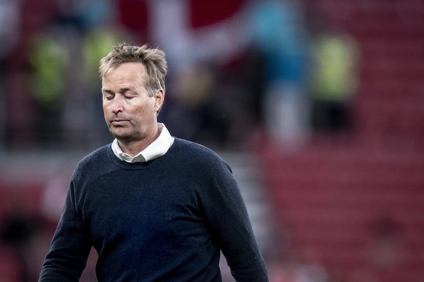 Landstræner Kasper Hjulmand kritiserer igen Uefa og efterlyser bedre lederskab i forbindelse med det afbrudte opgør mod Finland lørdag. Liselotte Sabroe/Ritzau Scanpix
