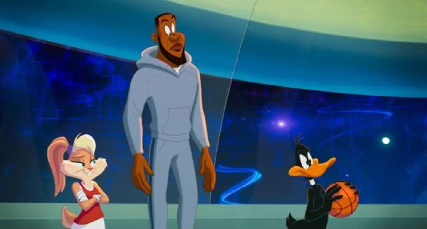 Lola Bunny, LeBron James og Daffy Duck i den nye Snurre Snup-film 'Space Jam: A new Legacy'.