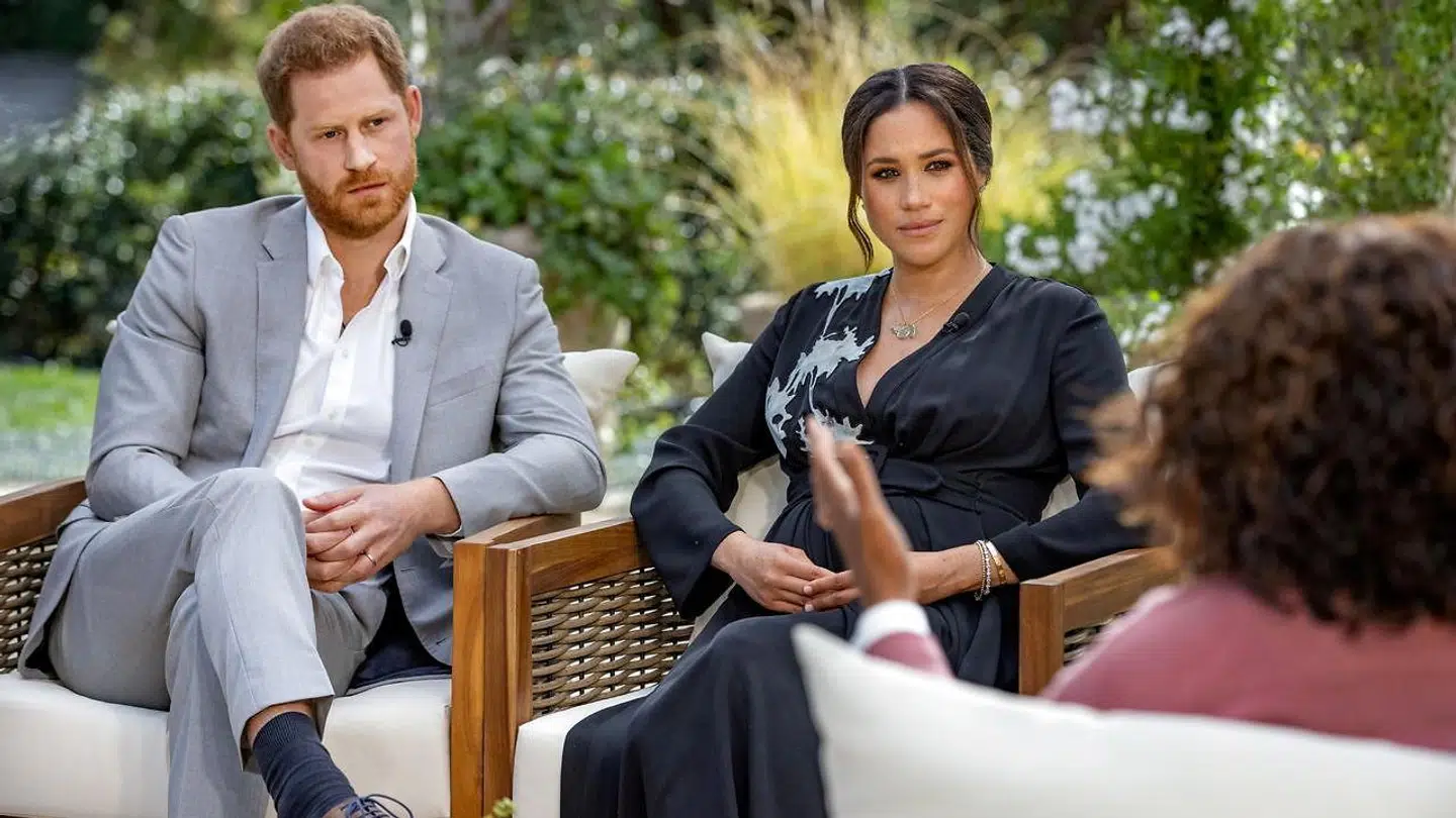 Sådan så det ud, da prins Harry og hertuginde Meghan talte ud hos Oprah Winfrey i USA.
