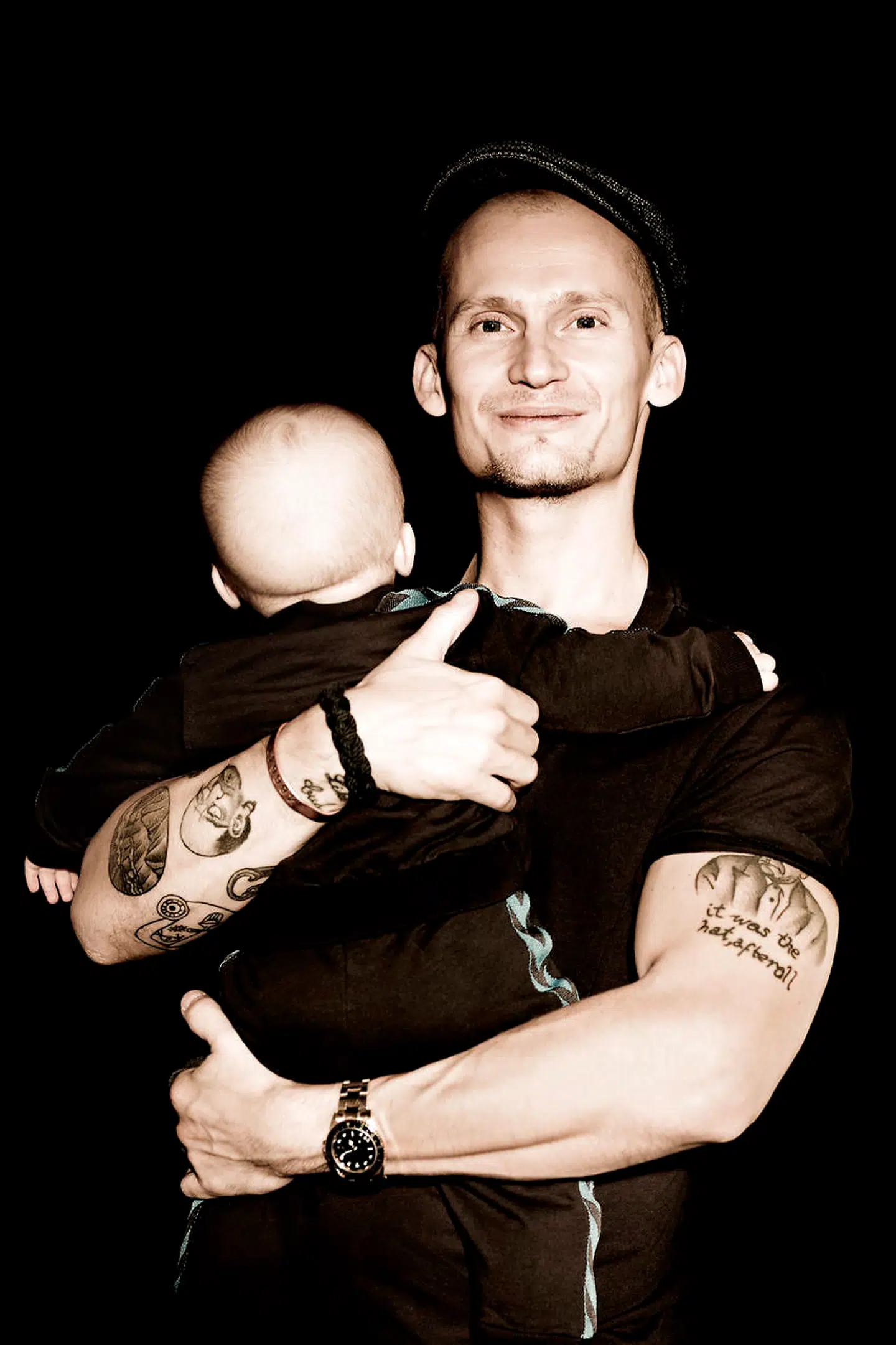 Christian Stadil med sin yngste søn, Winston, i 2013.