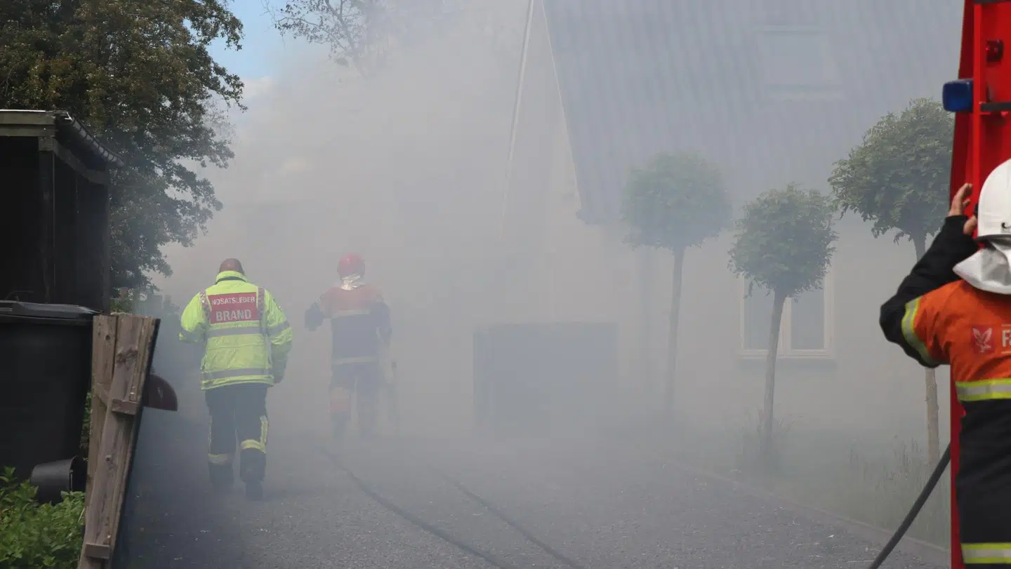 Der er ild i et hus omkring Glamsbjerg.