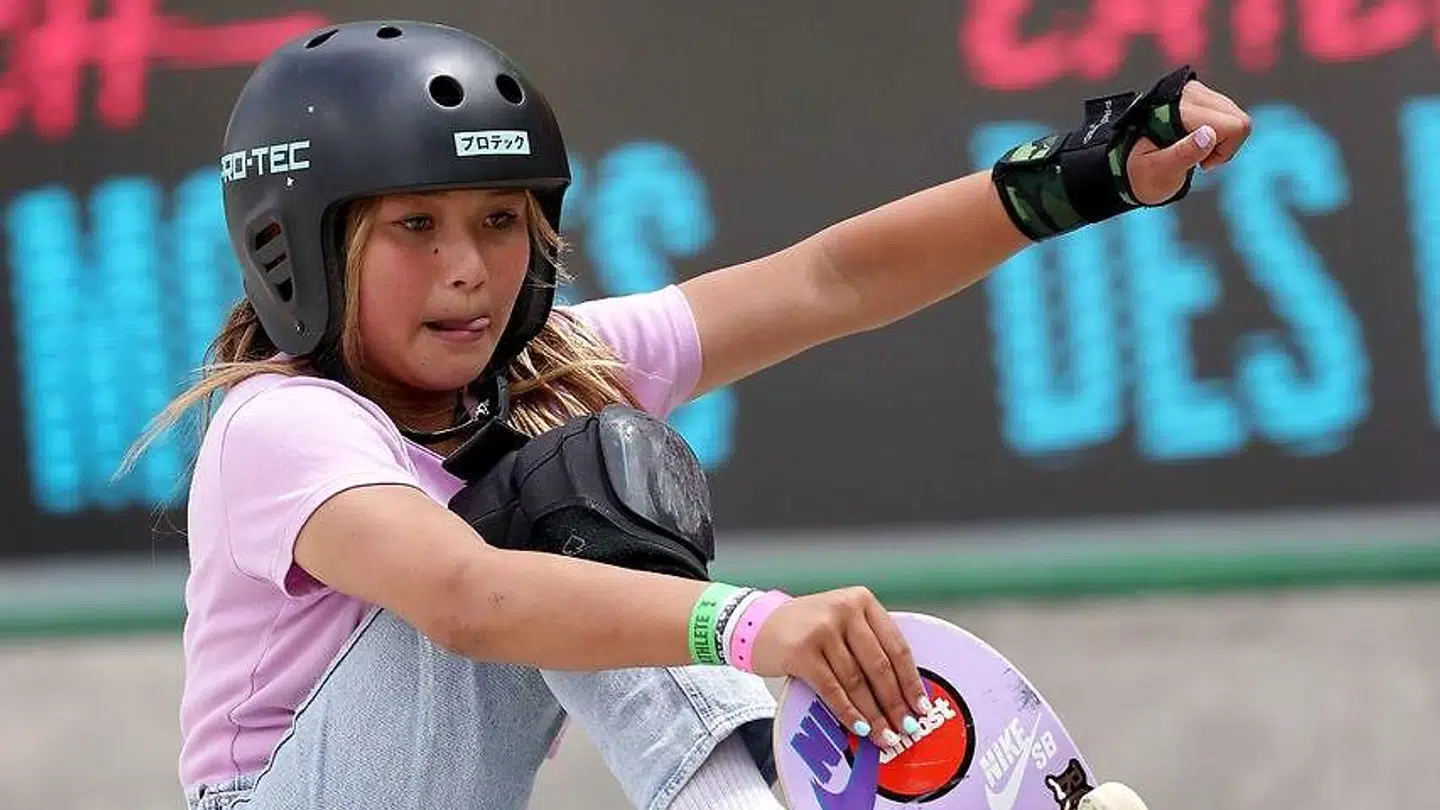 Her ses Sky Brown i aktion.