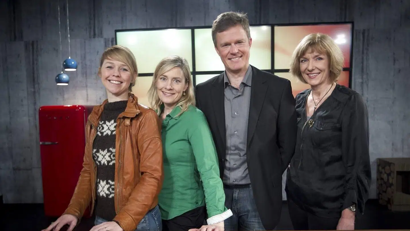 Fra venstre ses Åse Andersson, Anna Louise Tranæs Didriksen, Søren Ø. Jensen og Søs Kjeldsen, da TV2 Østjylland i 2012 præsenterede kanalens nye værter.