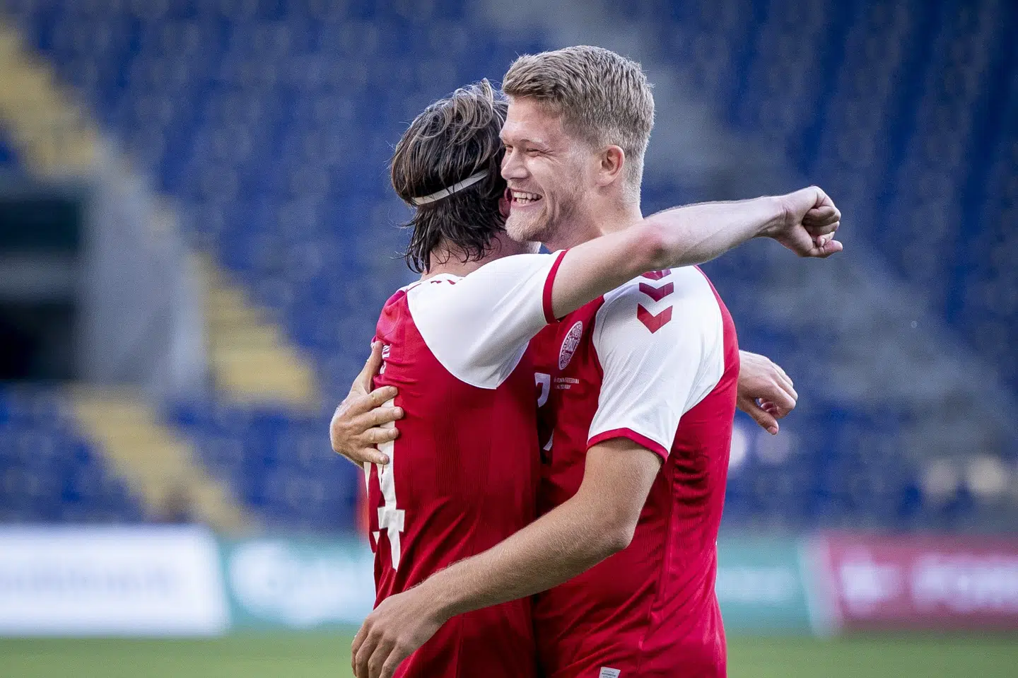 Andreas Cornelius kom ind og scorede i søndagens 2-0-sejr over Bosnien-Hercegovina. Liselotte Sabroe/Ritzau Scanpix