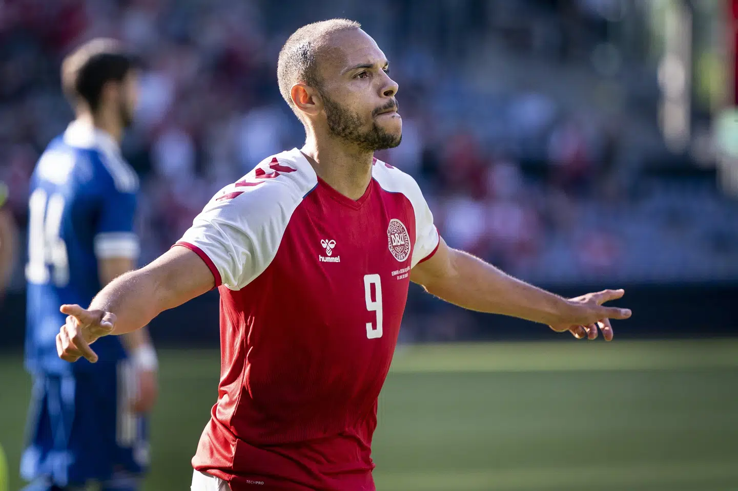 FC Barcelona-spilleren Martin Braithwaite scorede til 1-0 efter 18 minutter. Liselotte Sabroe/Ritzau Scanpix