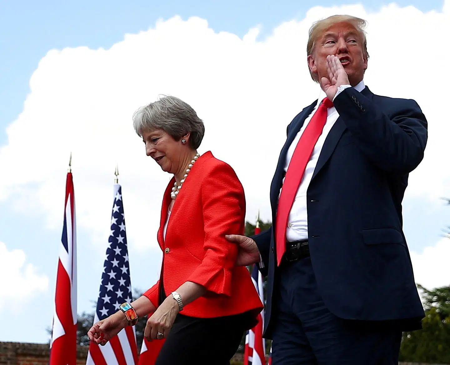 ARKIVFOTO af Theresa May og Donald Trump fra 2018.