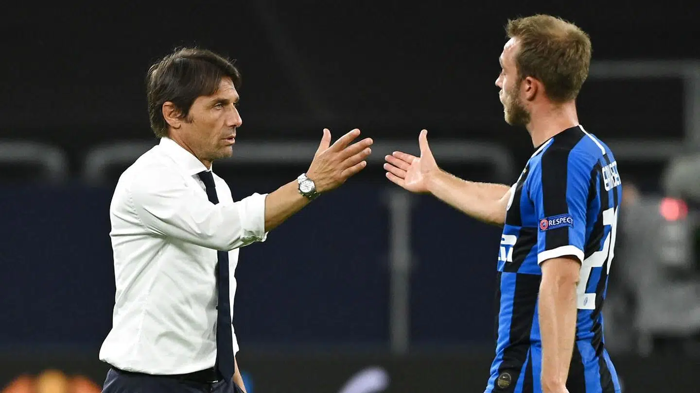 Antonio Conte og Christian Eriksen i den netop afsluttede sæson.