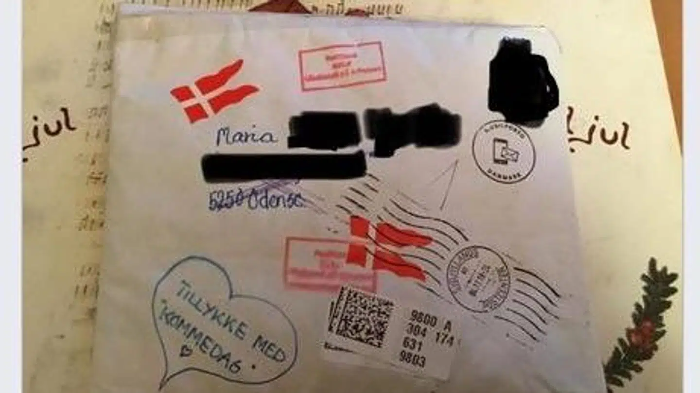 Maria slog et billede af brevet op på Facebook, da det dukkede op igen.