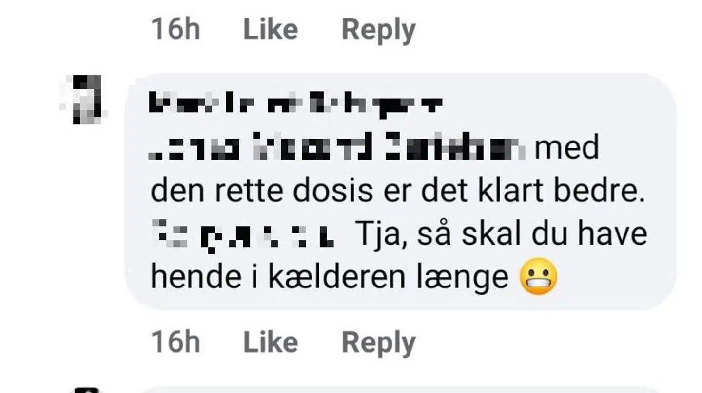 I en såkaldt hyggegruppe faldt Sabrina Rasmussen over nogle efter hendes opfattelse grænseoverskridende kommentar fra en sygeplejestuderende.