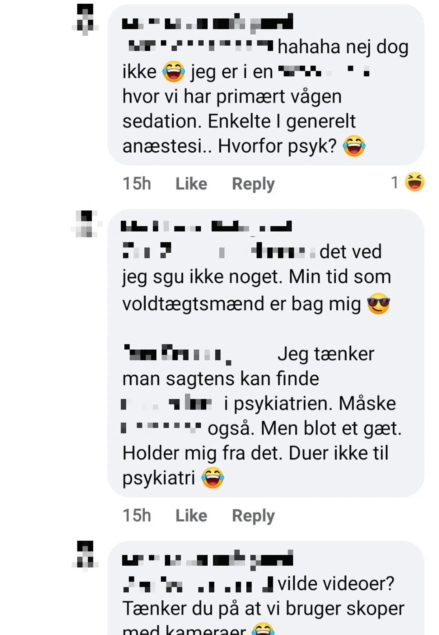 B.T. har valgt at fjerne sløre den sygeplejestuderendes identitet samt at sløre de bedøvelsesmidler, han nævner.