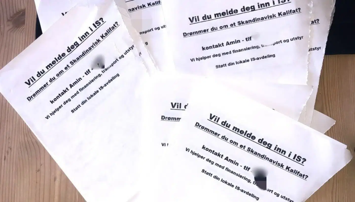 Sådan så de flyers ud, Henriette fandt ved busstoppestedet.