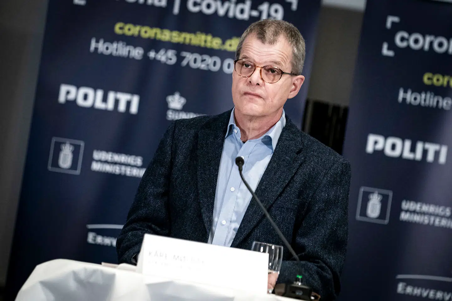 Kåre Mølbak, direktør i Statens Serum Institut, til pressebriefing i Egtveds Pakhus, mandag den 20. april 2020.. (Foto: Niels Christian Vilmann/Ritzau Scanpix)