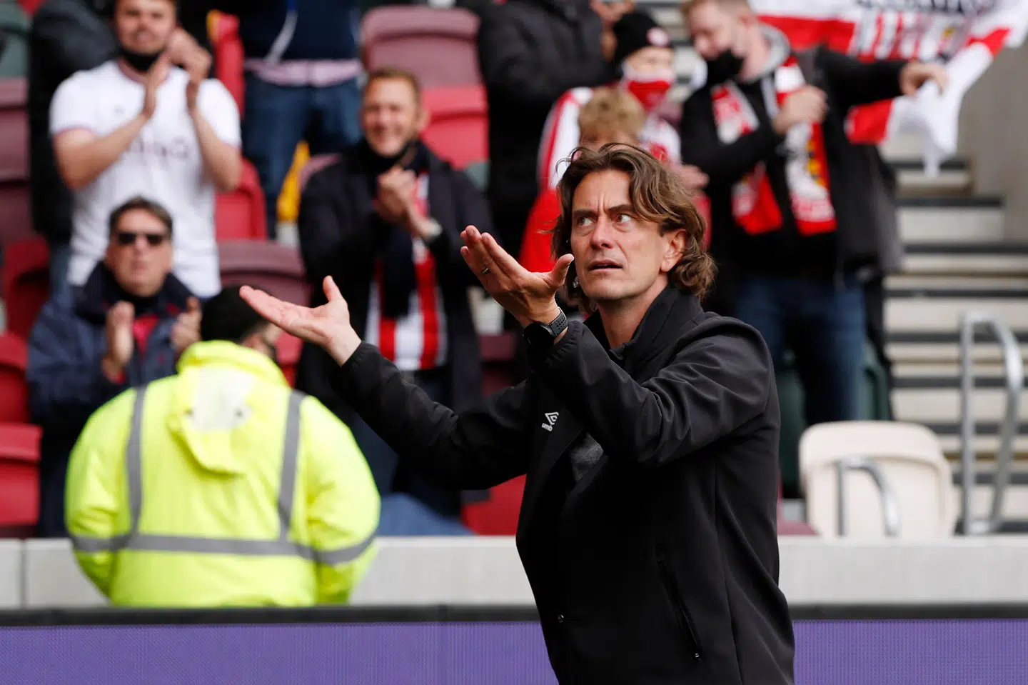 Thomas Frank og Brentford er for andet år i træk klar til oprykningsfinalen på Wembley. (Arkivfoto) Paul Childs/Ritzau Scanpix