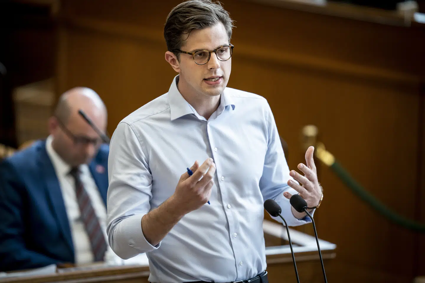 29-årige Alex Vanopslagh har i snart to år stået i spidsen for Liberal Alliance, der fik et elendigt folketingsvalg i 2019. Partiet har siden befundet sig enten lidt over eller lidt under spærregrænsen på to procent i meningsmålinger. (Arkivfoto) Mads Claus Rasmussen/Ritzau Scanpix