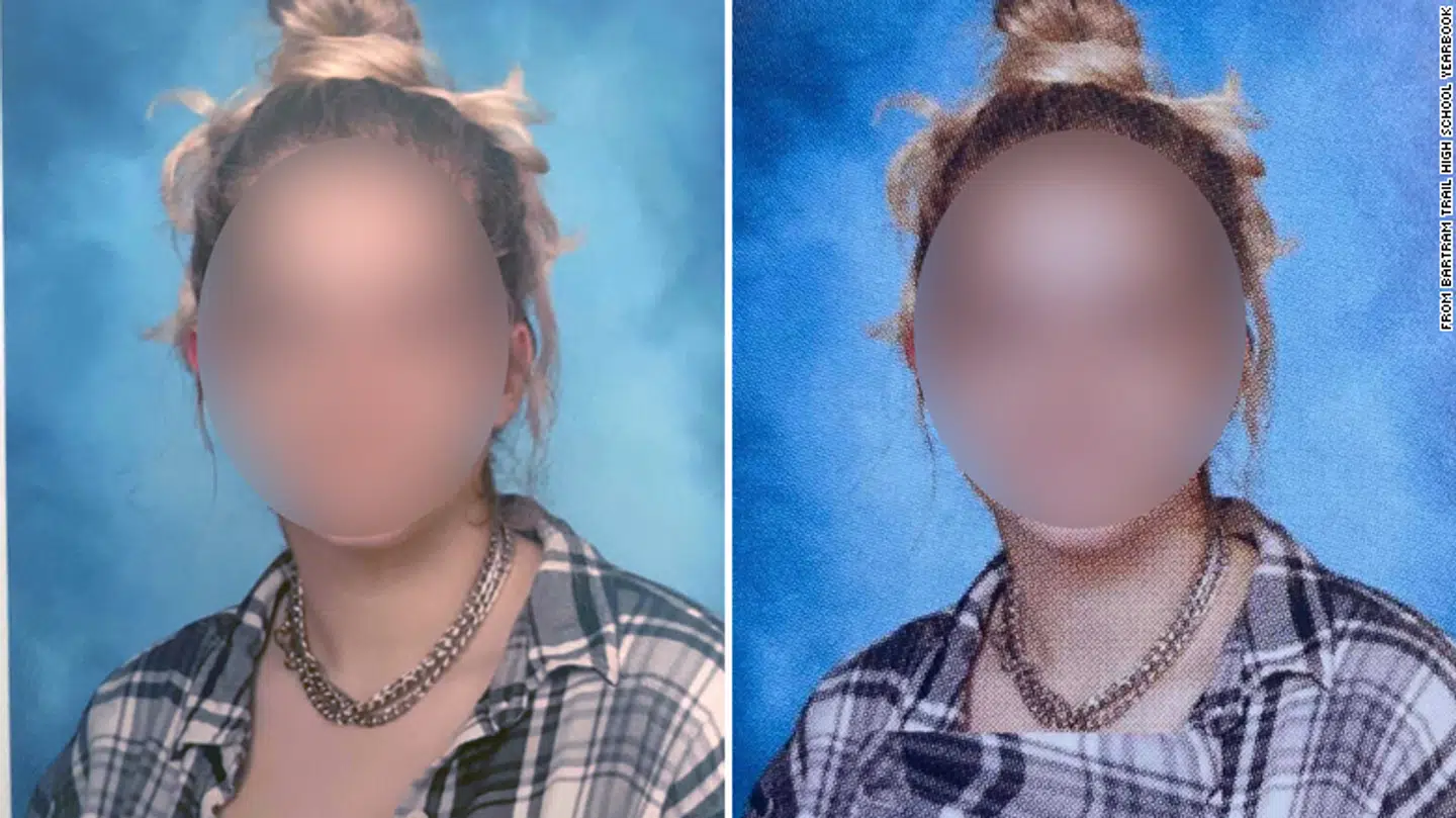 15-årige 'Brooke' er en af de censurerede piger. Foto: CNN.