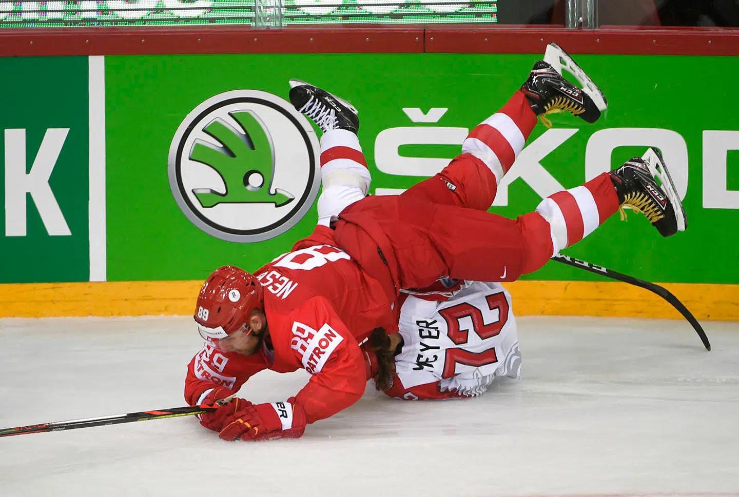 Rusland (i rødt) var ovenpå mod Danmark.