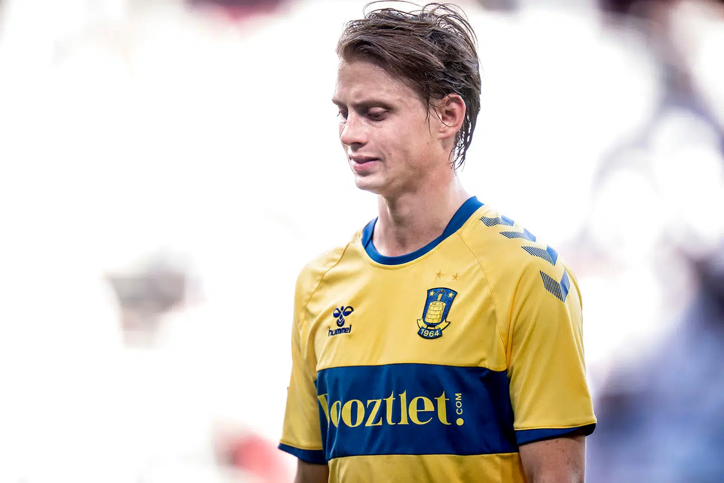 Brøndbys Simon Hedlund efter superligakampen mellem FC København - Brøndby IF i Parken søndag den 16 maj 2021. (Foto: Liselotte Sabroe/Ritzau Scanpix)