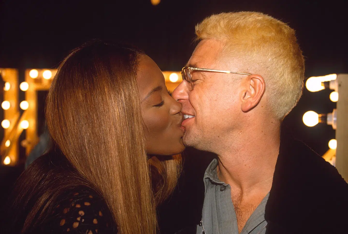 Naomi Campbell med U2-bassist Adam Clayton, som hun var forlovet med i to år.