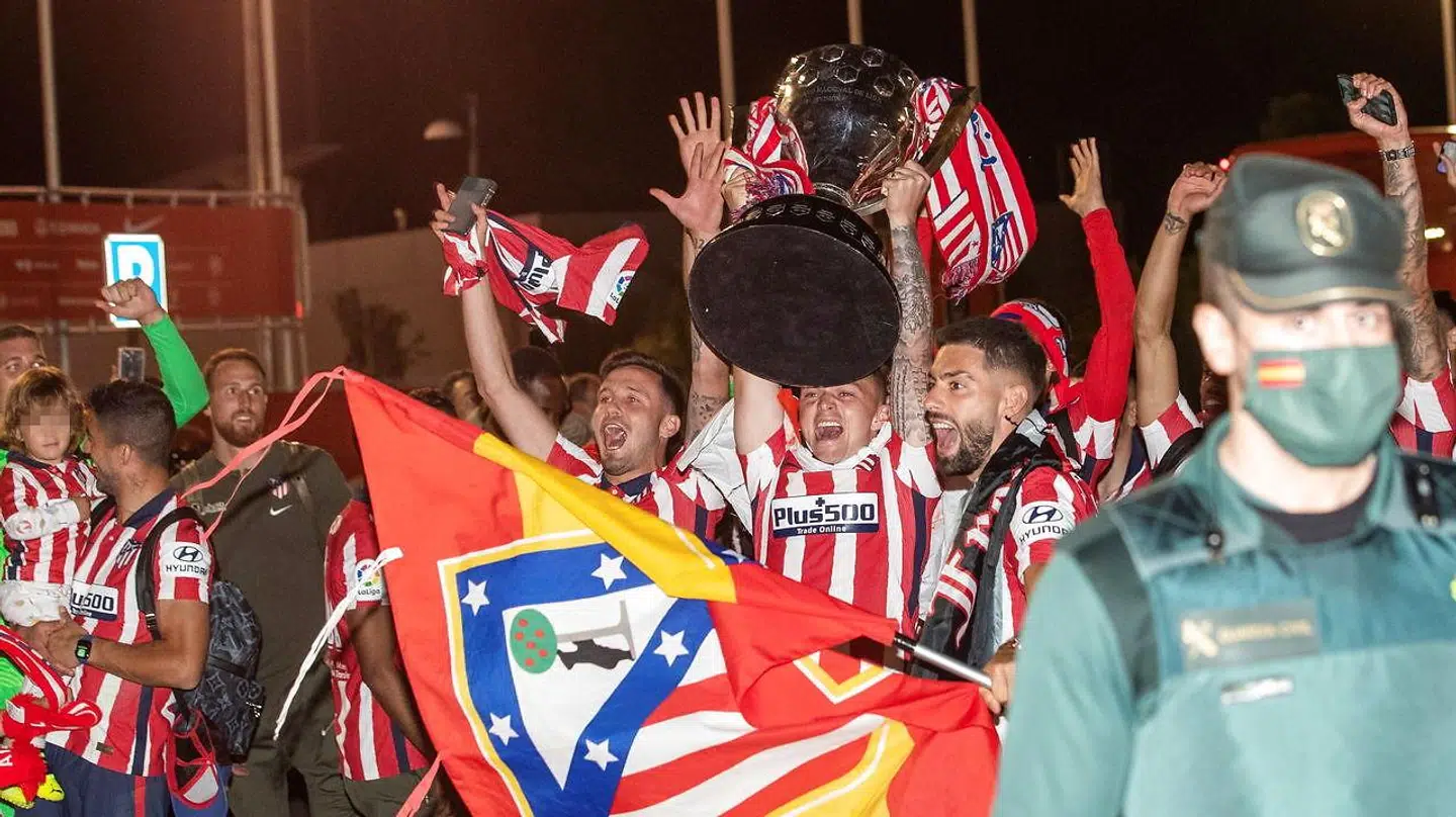 Atleticos spillere blev i Madrid hyldet for mesterskabet.