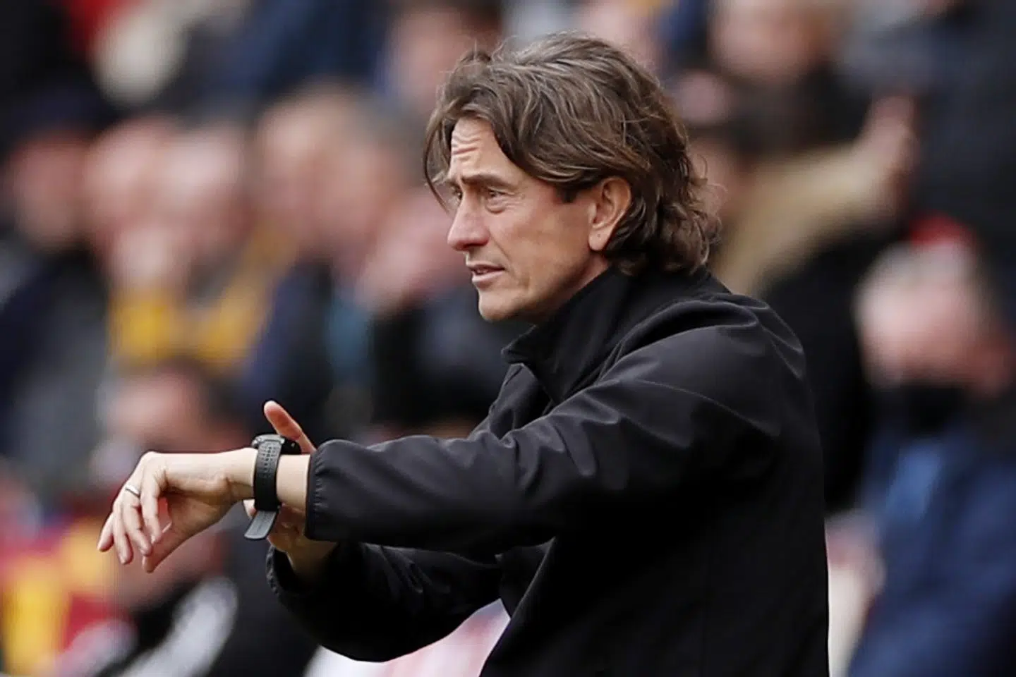 Brentford-manager Thomas Frank styrede tropperne til sejr fra sidelinjen. Nu er holdet kun en sejr fra oprykning til Premier League. I finalen om oprykning skal Brentford møde Swansea. Paul Childs/Ritzau Scanpix