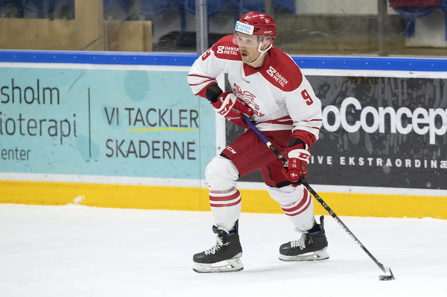 Frederik Storm kom til skade med knæet i næstsidste testkamp og er ikke skrevet ind i den første danske kamptrup ved VM. Thomas Sjørup/Ritzau Scanpix