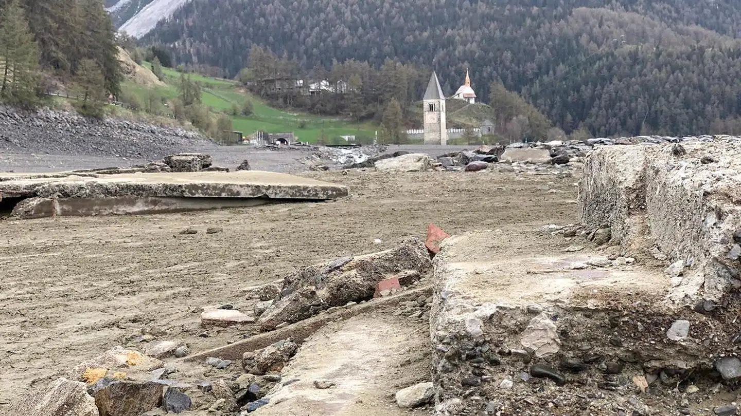 Resterne af Curon er blevet synlige.