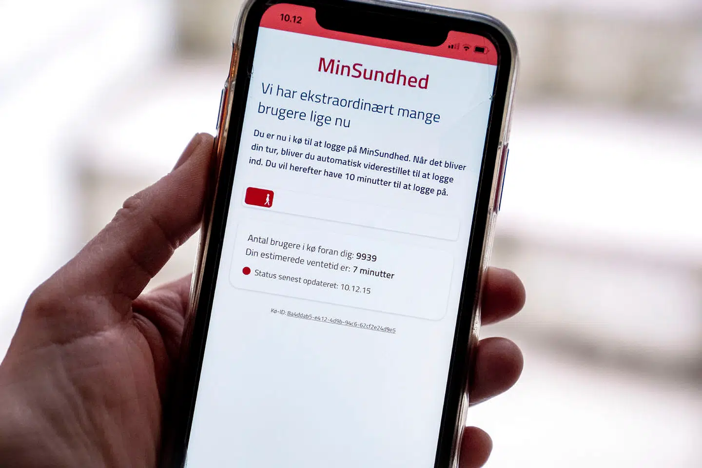 App'en MinSundhed fotograferet på en smartphone. (Foto: Liselotte Sabroe/Ritzau Scanpix)