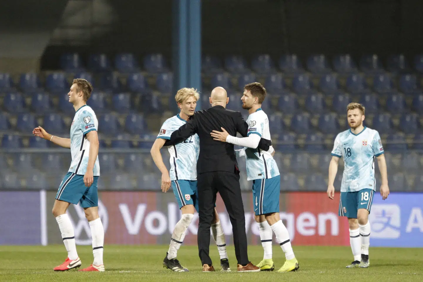 Norge indledte i marts VM-kvalifikationen frem mod VM i Qatar. I Norge skal der 20. juni tages stilling til en mulig boykot af slutrunden, der spilles næste år. (Arkivfoto). Stevo Vasiljevic/Reuters