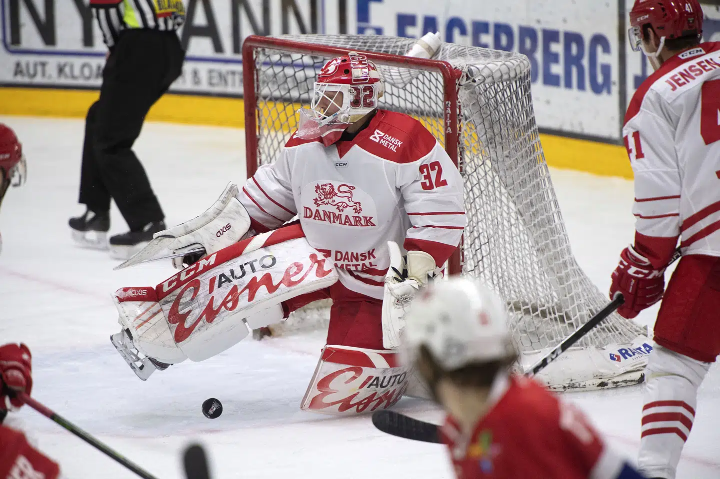 Målmand Sebastian Dahm får formentlig en del at se til ved ishockey-VM. Thomas Sjørup/Ritzau Scanpix