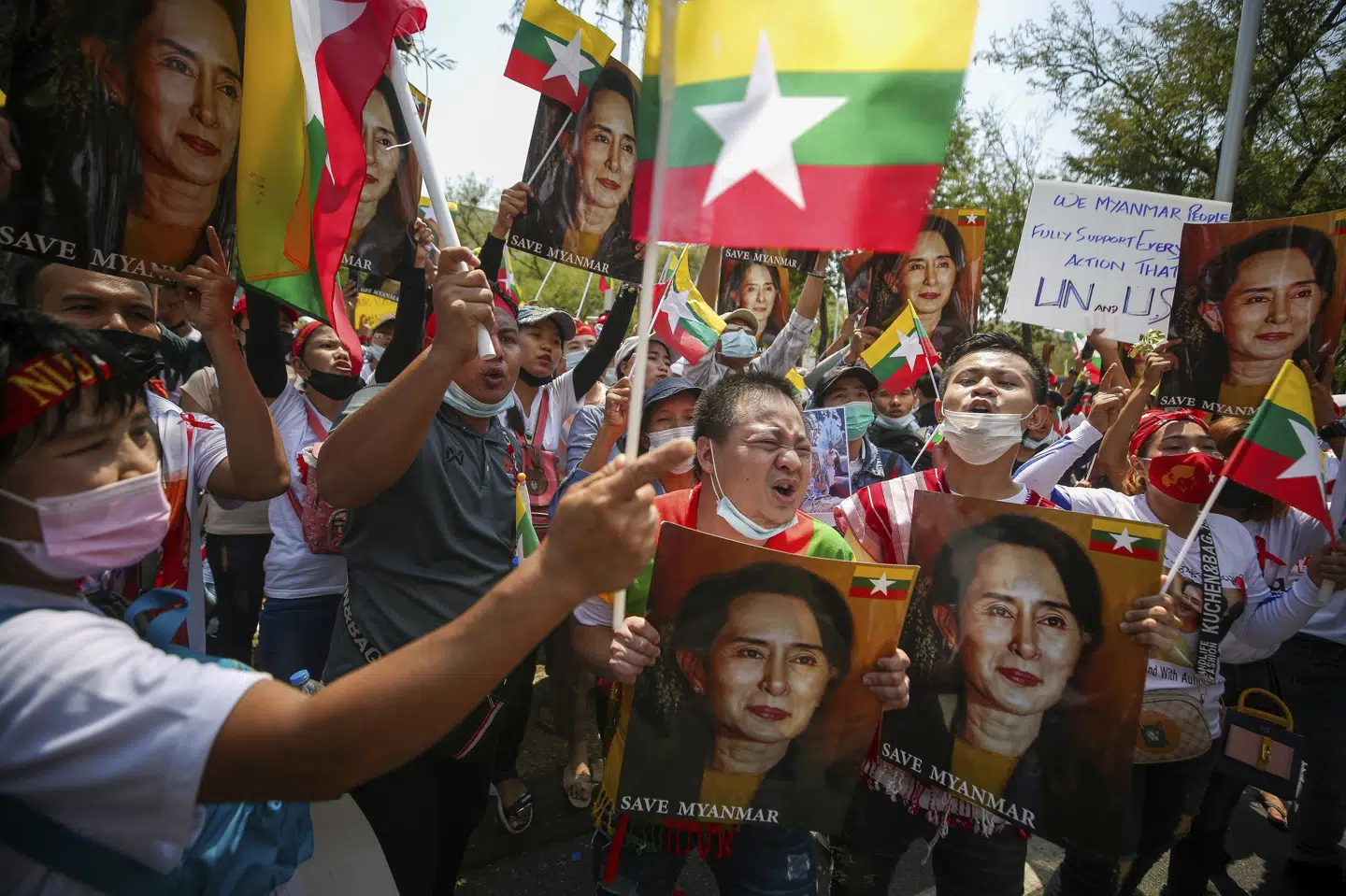 Myanmars valgkommission, der er udpeget af landets militærjunta, vil opløse Aung San Suu Kyis parti, Den Nationale Liga for Demokrati (NLD), på grund af påstået valgsvindel. Det fremgår af en rapport i mediet Myanmar Now, som i et tweet citerer et medlem af kommissionen. (Arkivfoto) Nava Sangthong/Ritzau Scanpix