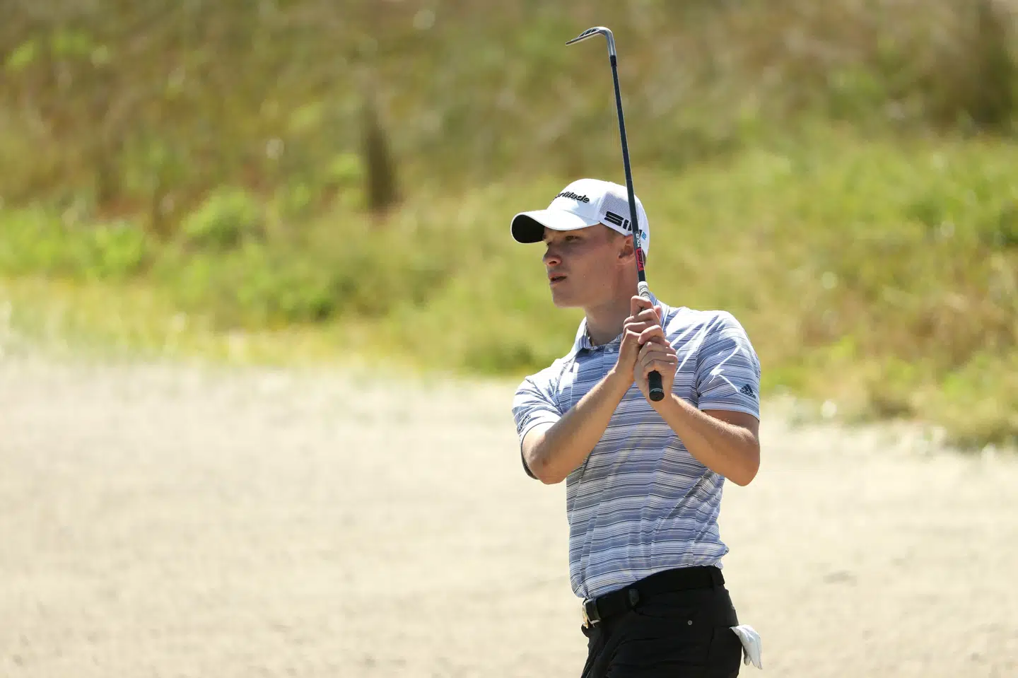 Rasmus Højgaard ligger på en delt 16.-plads efter første runde af majorturneringen PGA Championship i USA. Patrick Smith/Ritzau Scanpix