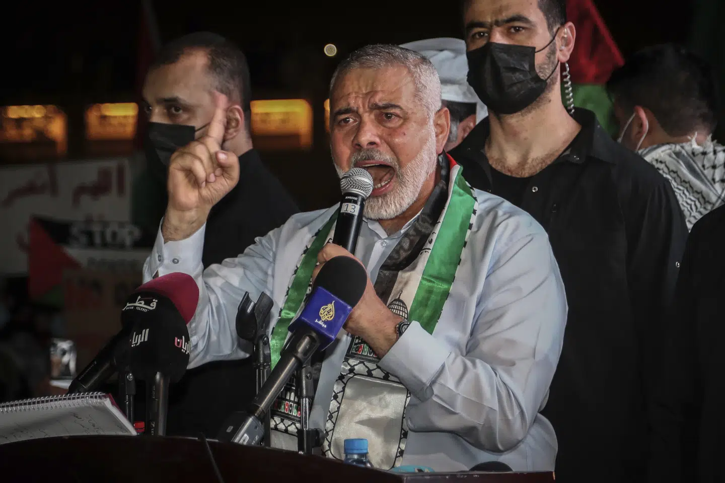 Ifølge Hamas' politiske leder, Ismail Haniyeh, vil den palæstinensiske modstandsbevægelse overholde aftalen om våbenhvile, hvis Israel gør det samme. (Arkivfoto) Mahmoud Hefnawy/Ritzau Scanpix