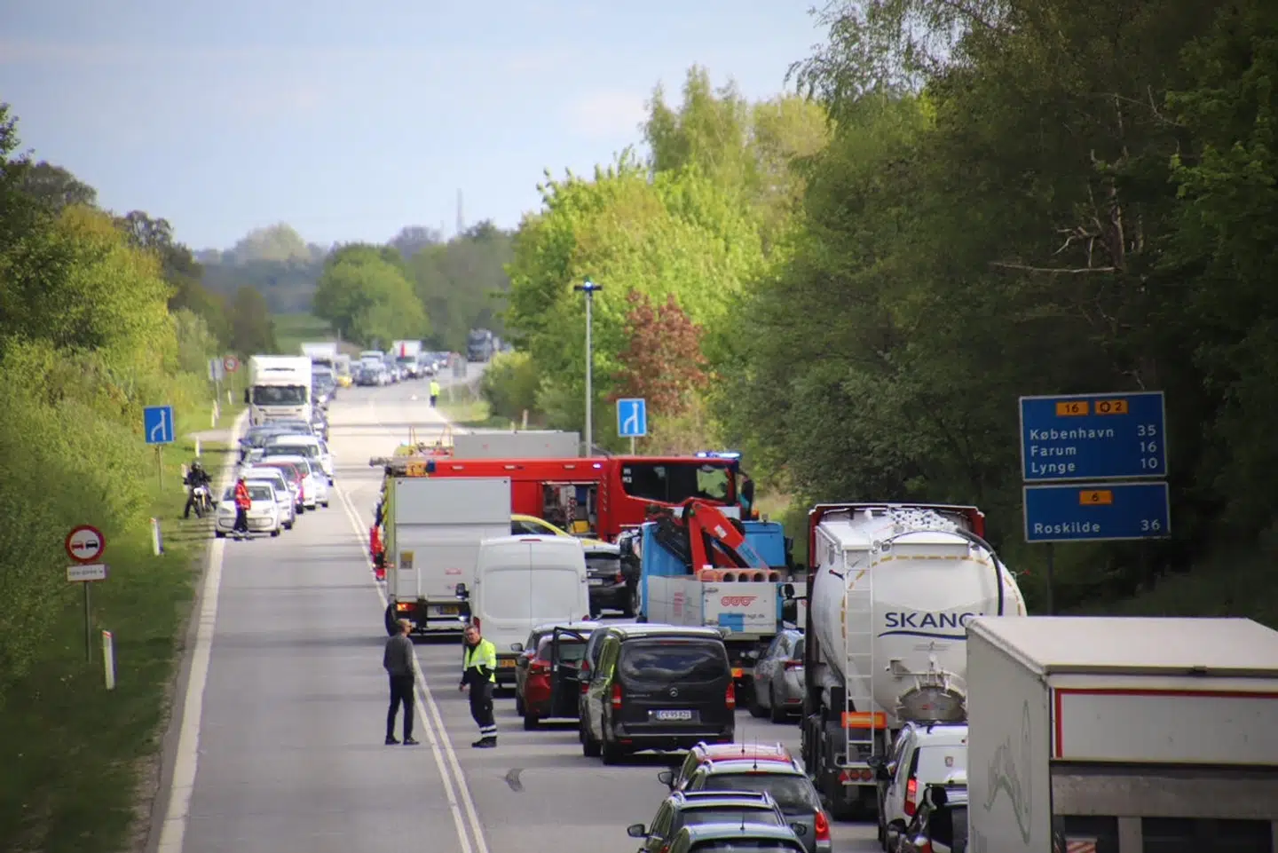 Harmonikasammenstød nær Hillerødmotorvejen. Foto: Presse-fotos.dk