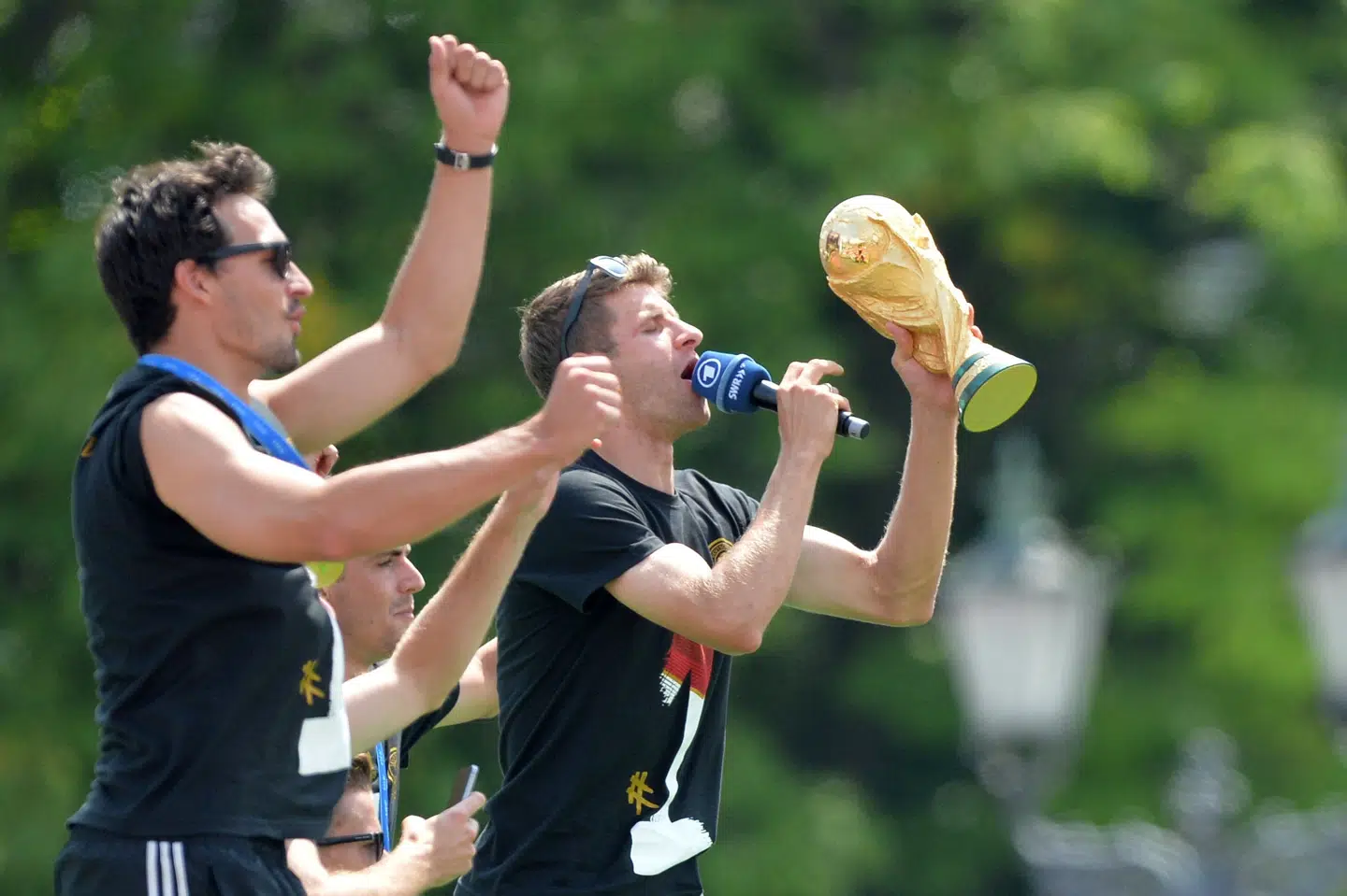 Mats Hummels og Thomas Müller var i 2014 med til at vinde VM med Tyskland. Maurizio Gambarini/Ritzau Scanpix