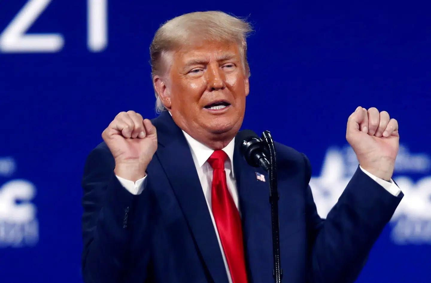 FILE PHOTO: Former U.S. President Donald Trump speaks at the Conservative Political Action Conference (CPAC) in Orlando, Florida, U.S. February 28, 2021. REUTERS/Octavio Jones/File Photo