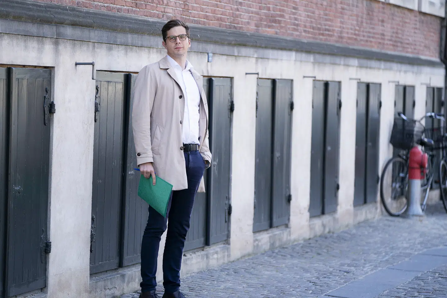 Her ankommer Liberal Alliances Alex Vanopslagh til forhandlinger om den næste fase af genåbningen, som begynder 21. maj, i Justitsministeriet i København 17. maj 2021. (Foto: Claus Bech/Ritzau Scanpix) Claus Bech/Ritzau Scanpix