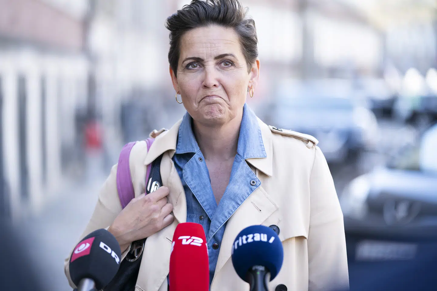 Her ankommer SFs Pia Olsen Dyhr til forhandlinger om den næste fase af genåbningen, som begynder 21. maj, i Justitsministeriet i København 17. maj 2021. (Foto: Claus Bech/Ritzau Scanpix) Claus Bech/Ritzau Scanpix