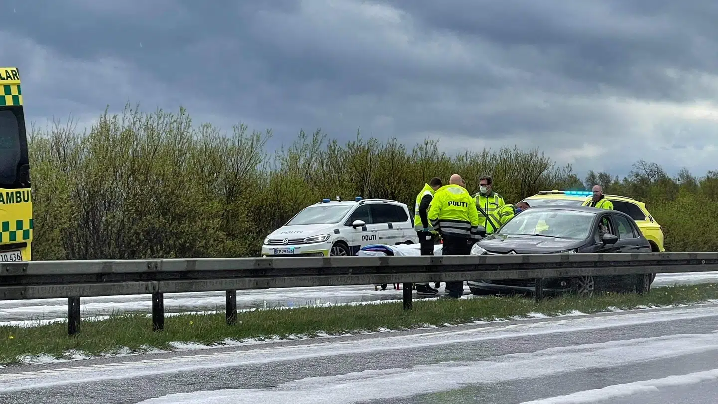 Kraftigt haglvejr har ført til flere uheld i det nordjyske.